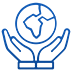 An Environment and Sustainability blue icon